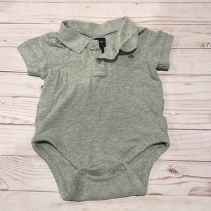 12-18 months gray baby Gap collared onesie.